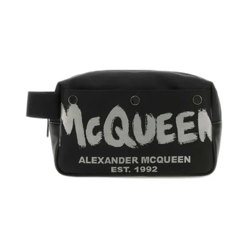 Logo Printed Zipped Toiletry Bag