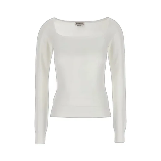 Long Sleeved Square-Neck Knitted Top