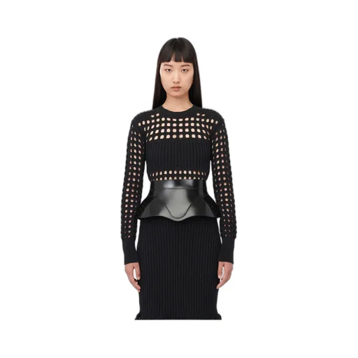 Medium-Length Knitted Mesh Dress