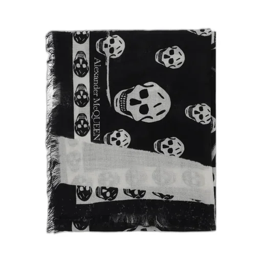 Slashed Skull Print Scarf