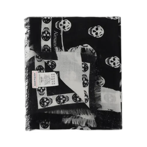 Slashed Skull Print Scarf