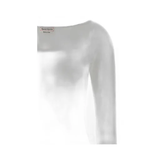 Long Sleeved Square-Neck Knitted Top