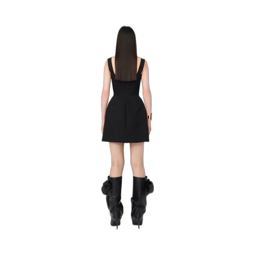Button Embellished Square-Neck Slip Dress