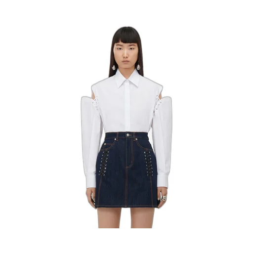 Lace Detail Slashed Cocoon Shirt