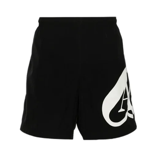 Seal-Printed Elasticated-Waist Swim Shorts