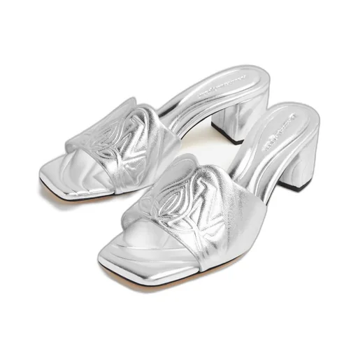 The Seal Embossed Metallic Sandals