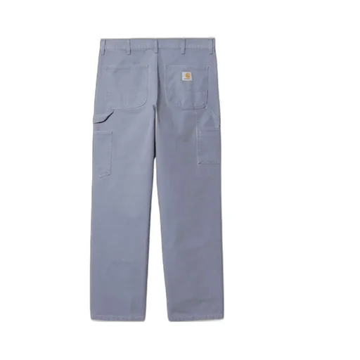 Double Knee Mid-Waist Straight-Leg Trousers