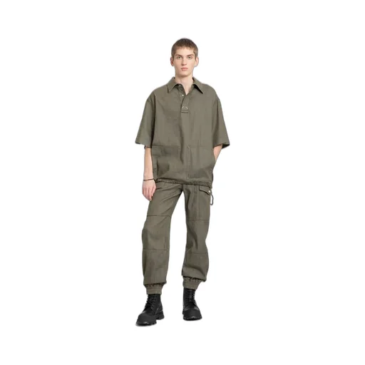 Panelled-Design Mid-Rise Cargo Trousers
