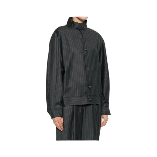 Pinstriped Bomber Jacket