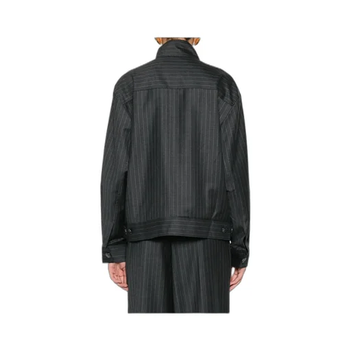 Pinstriped Bomber Jacket