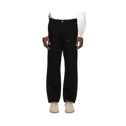 Double Knee Panelled Straight-Leg Trousers