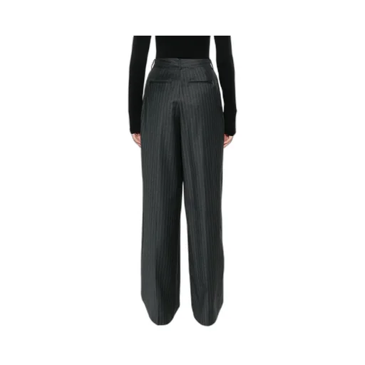 Pinstripe Print Pleated Trousers