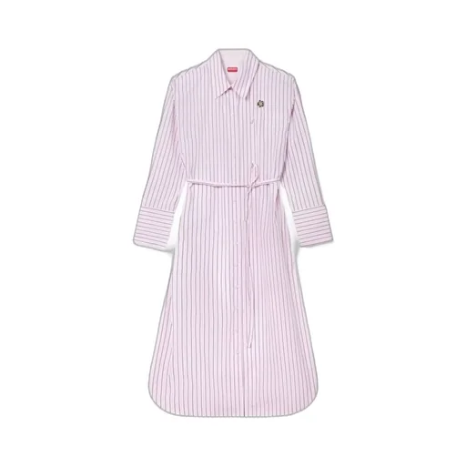 Boke Flower Pin Midi Shirting Dress In Cotton Poplin