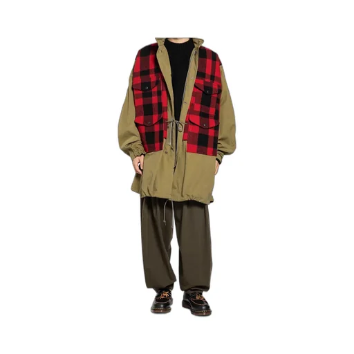 Plaid Long-Sleeved Coat