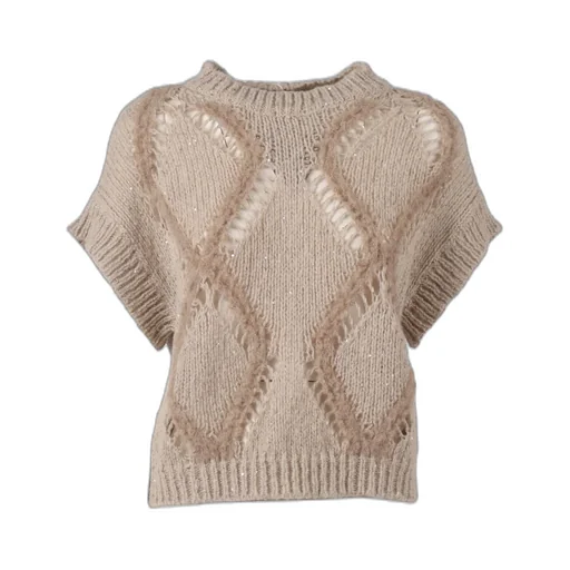 Crew Neck Short-Sleeved Sweater