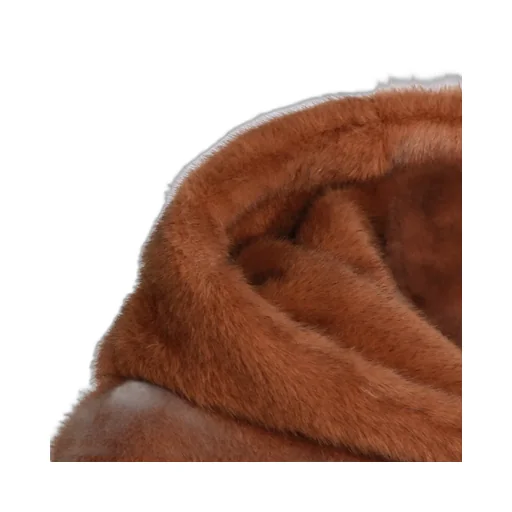 Long-Sleeved Hooded Fur Coat