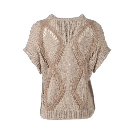 Crew Neck Short-Sleeved Sweater