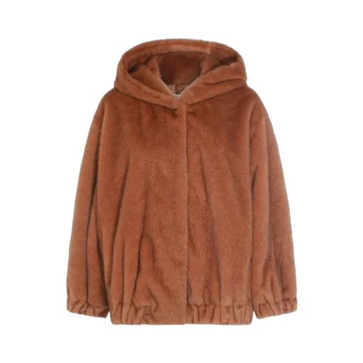 Long-Sleeved Hooded Fur Coat