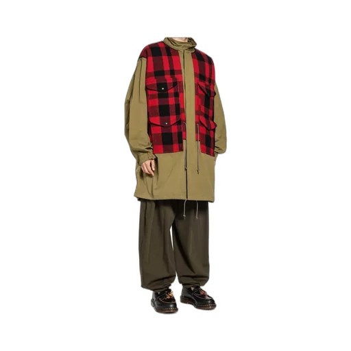Plaid Long-Sleeved Coat