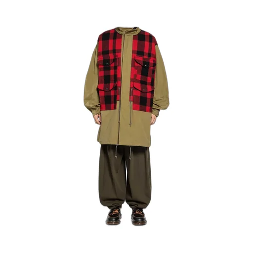 Plaid Long-Sleeved Coat