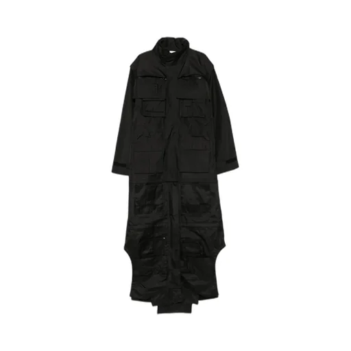 Multiple-Pocket Long Coat