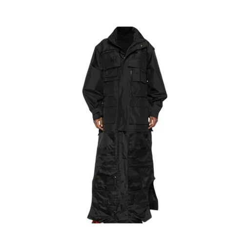 Multiple-Pocket Long Coat