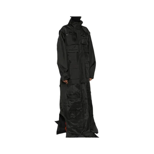 Multiple-Pocket Long Coat