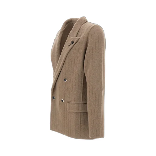 Ribbed Double-Breasted Jacket