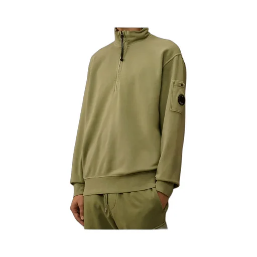 Half-Zip Lens-Pocket Sweatshirt