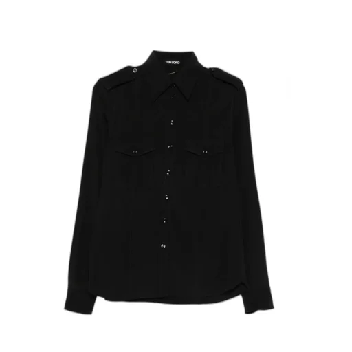 Point-Collar Silk Shirt
