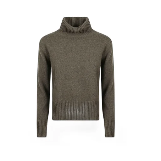 Turtleneck Ribbed-Hem Sweater