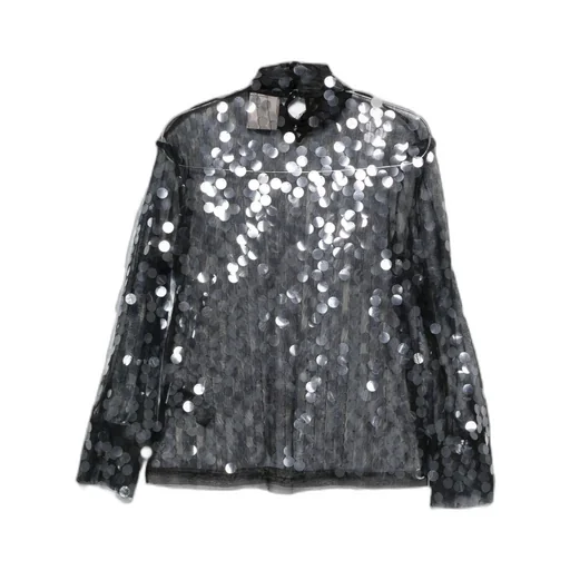 Long-Sleeved Sequined Blouse