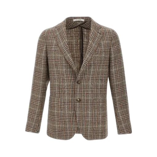 Long-Sleeved Plaid Jacket
