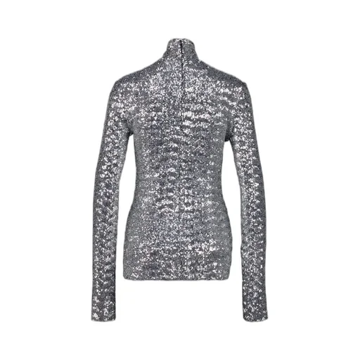 Sequin Turtle-Neck Top
