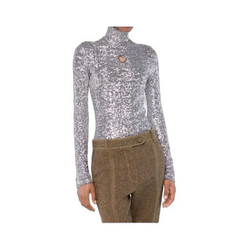 Sequin Turtle-Neck Top