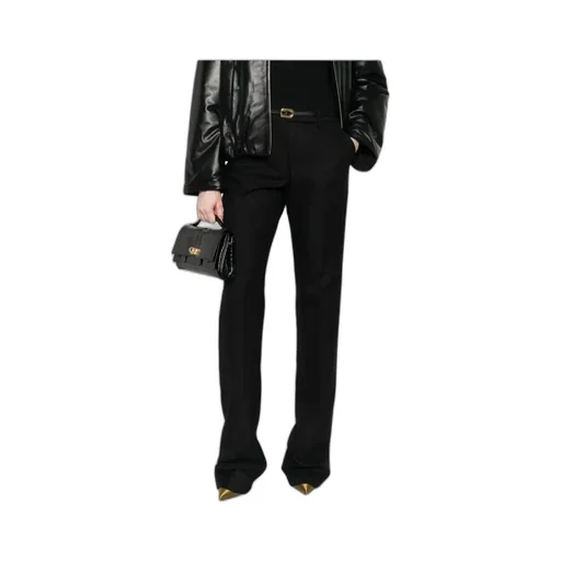 Sharp Herringbone Tailored Straight Pants