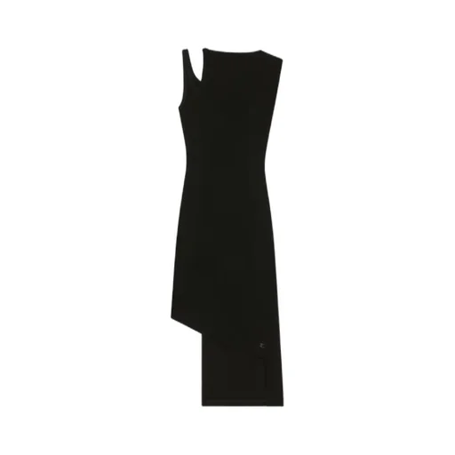 Asymmetrical Ribbed Midi Dress