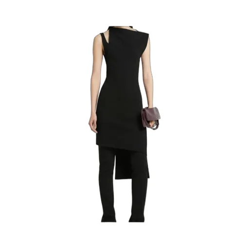 Asymmetrical Ribbed Midi Dress