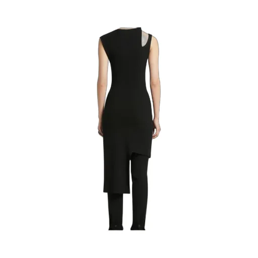 Asymmetrical Ribbed Midi Dress