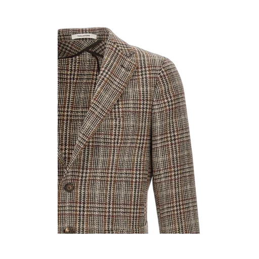 Long-Sleeved Plaid Jacket