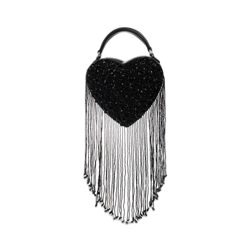 Heart-Shaped Beaded Tote Bag