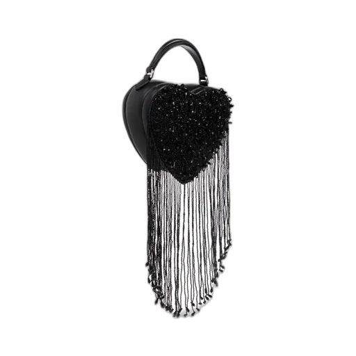 Heart-Shaped Beaded Tote Bag