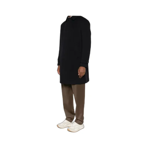 Buttoned Flap-Pocket Coat