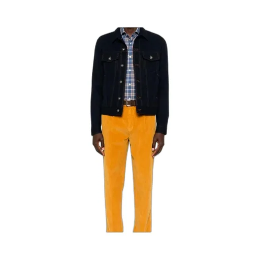 Button-Fastening Flap-Pocket Denim Jacket