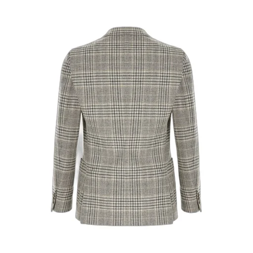 Single-Breasted Checked Blazer