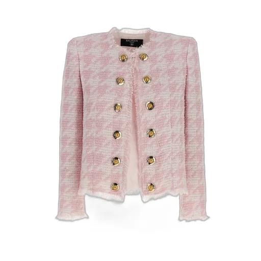 Tweed Frayed-Edge Blazer