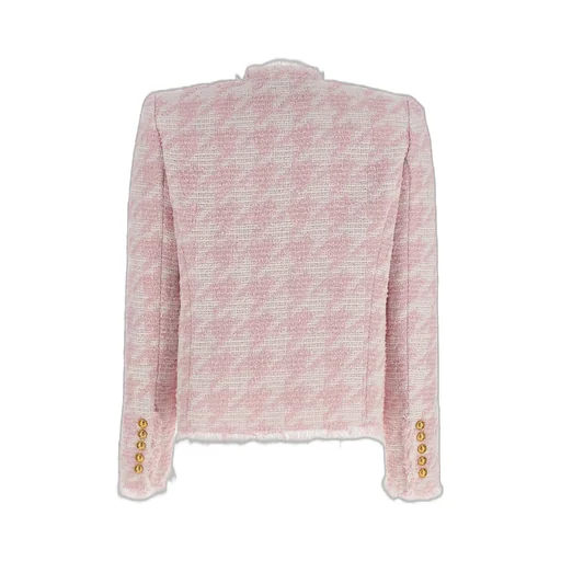 Tweed Frayed-Edge Blazer
