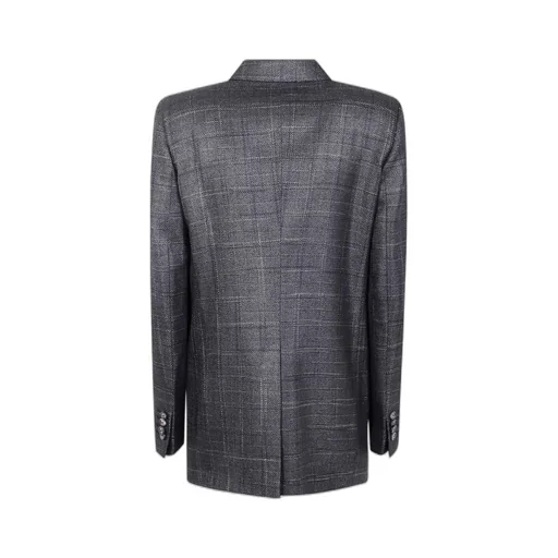 Checked Double-Breasted Jacket