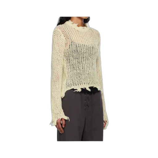 Distressed Crop Knit Top