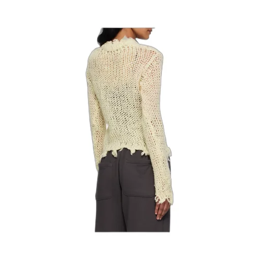 Distressed Crop Knit Top